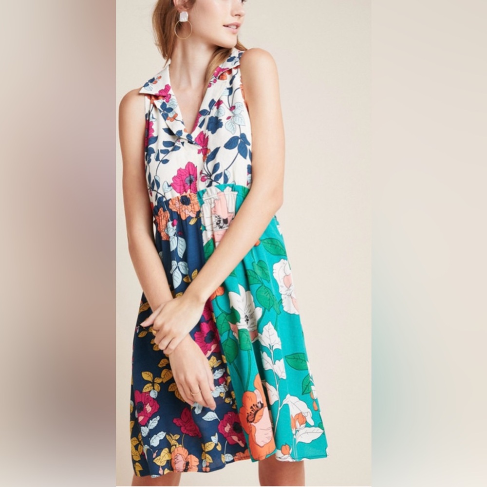 Anthropologie Dinah Collared Halter Tunic Dress size 8